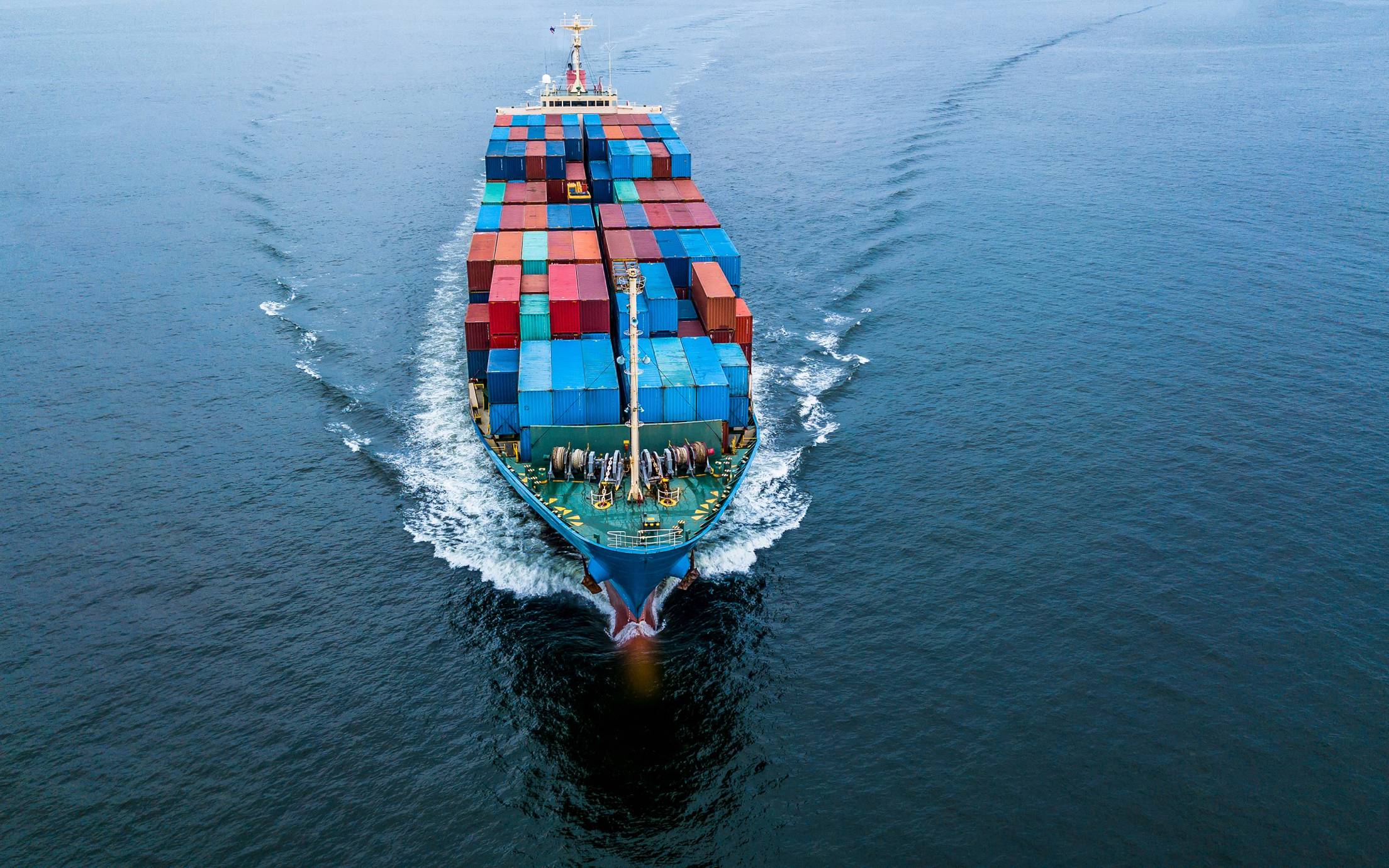 Ship sailing through the sea