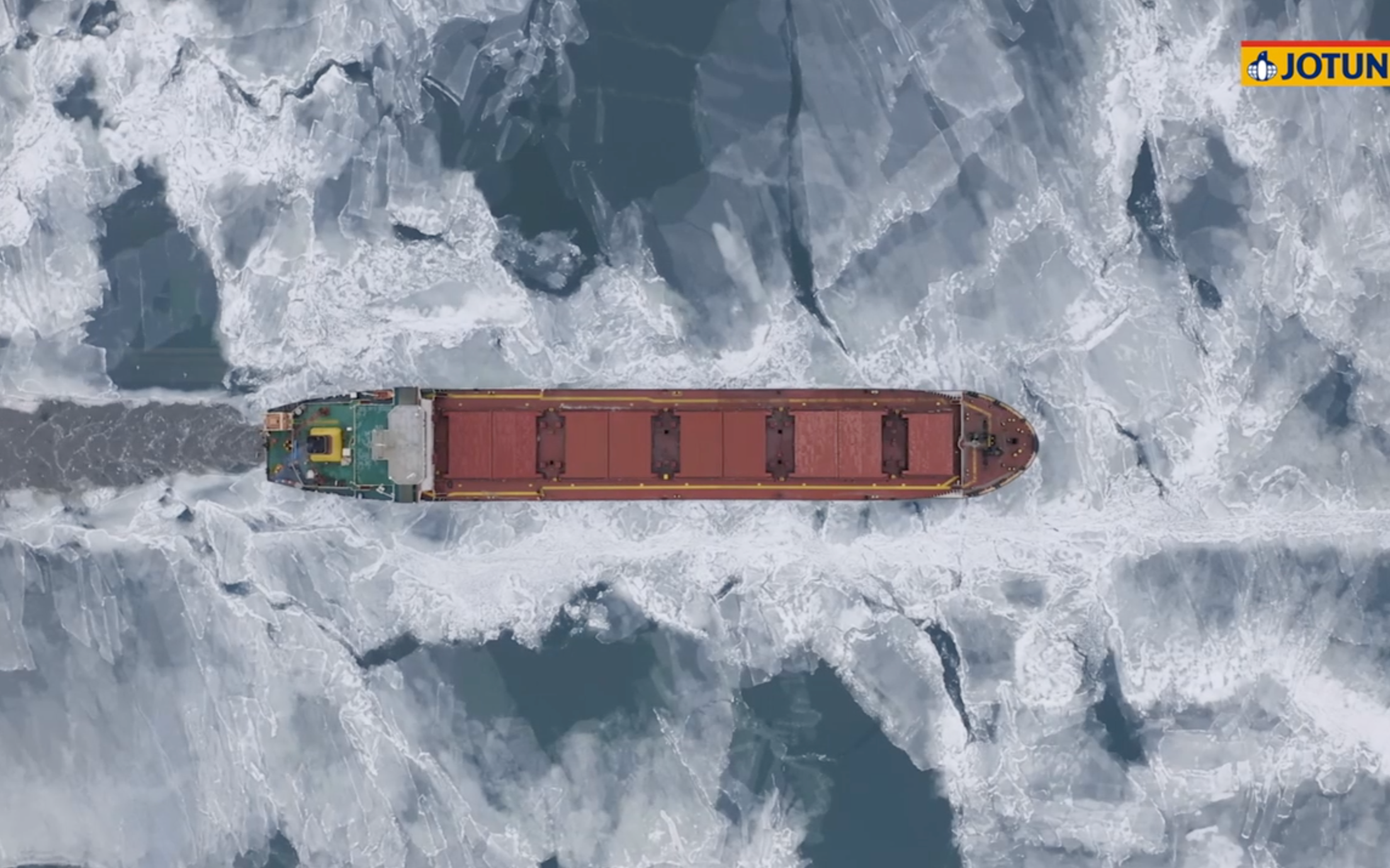 Picture of icebreaker breaking through ice