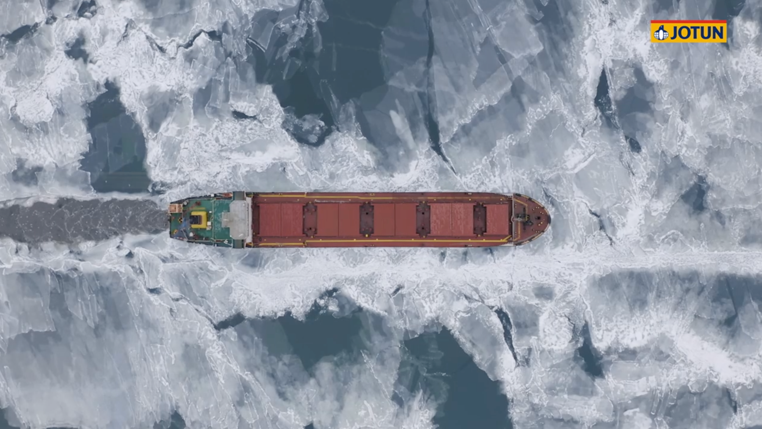 Picture of icebreaker breaking through ice